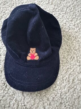 GAP Navy Corduroy Baby Cap with Red Embroidery